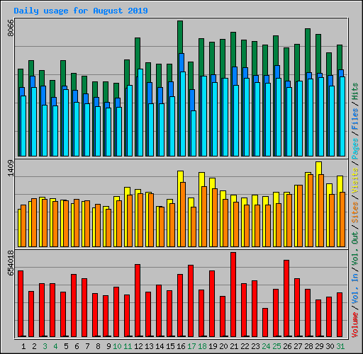 Daily usage for August 2019