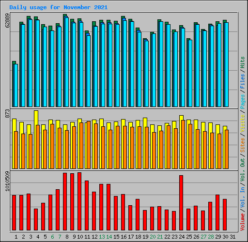 Daily usage for November 2021