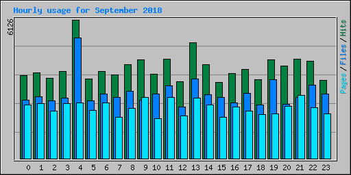 Hourly usage for September 2018