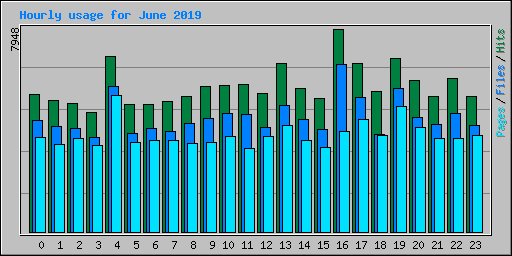 Hourly usage for June 2019