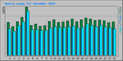 Hourly usage for December 2019