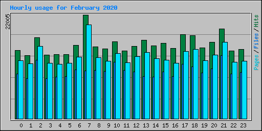 Hourly usage for February 2020