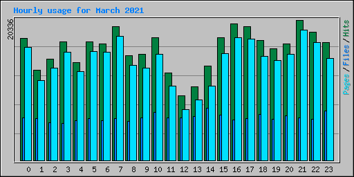 Hourly usage for March 2021