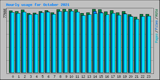 Hourly usage for October 2021