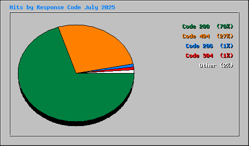 Hits by Response Code July 2025